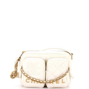 Chanel Small Logo Twin Pockets Chain Camera Case Quilted Calfskin